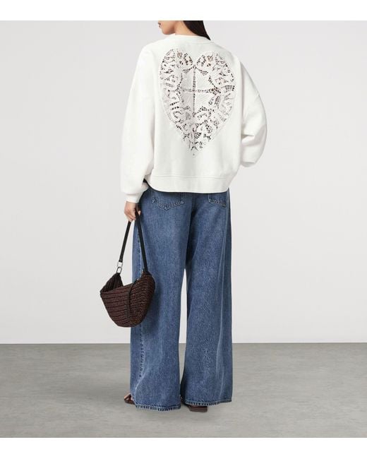 AllSaints White Cotton-Blend Esme Lila Sweater