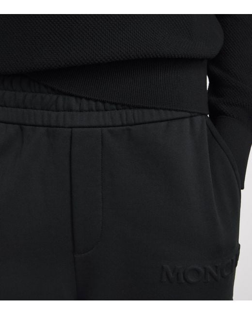Moncler Black Cotton Logo Sweatpants for men