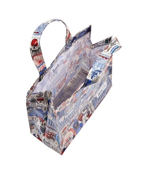 Harrods White Small Pretty City Shopper Bag