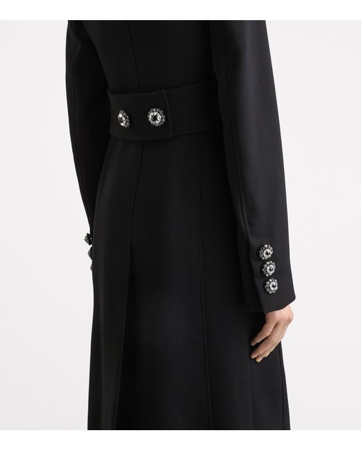Dolce & Gabbana Black Virgin Wool Double-Breasted Overcoat