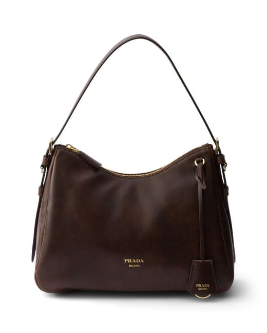 Prada Brown Medium Leather Aimée Shoulder Bag