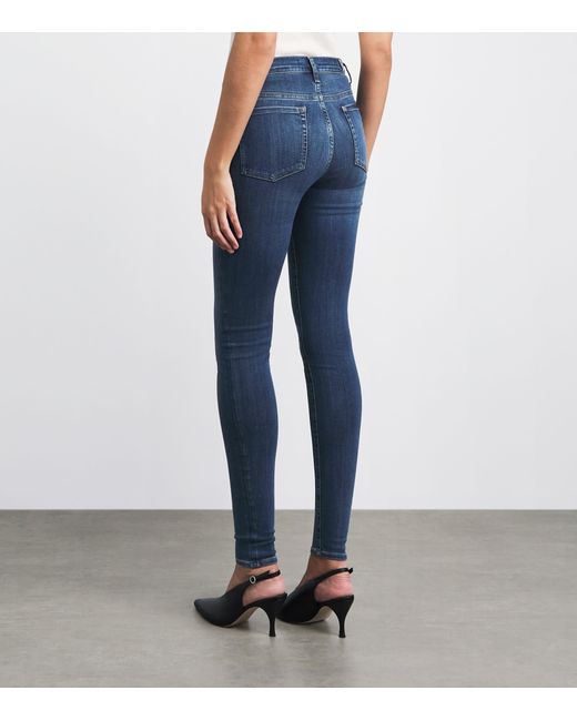 7 For All Mankind Blue Slim Illusion Luxe High-Rise Skinny Jeans