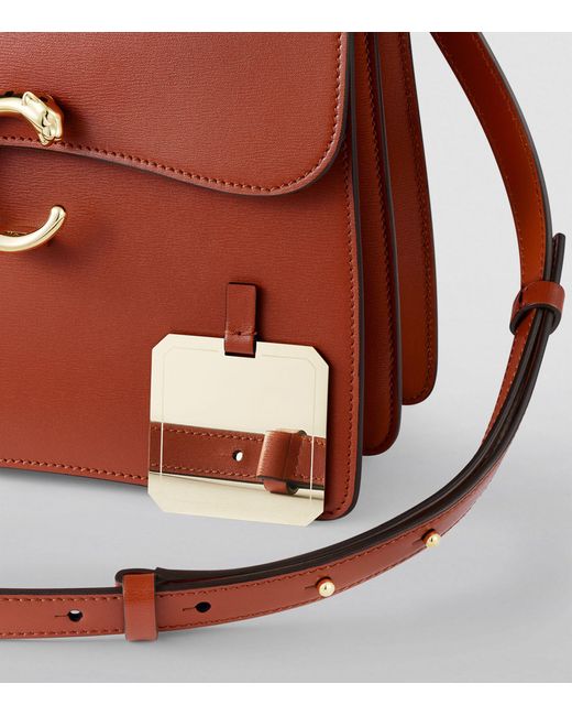 Cartier Brown Leather Panthère De Top-handle Bag