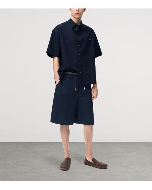 Loewe Blue Anagram Short-Sleeve Shirt for men