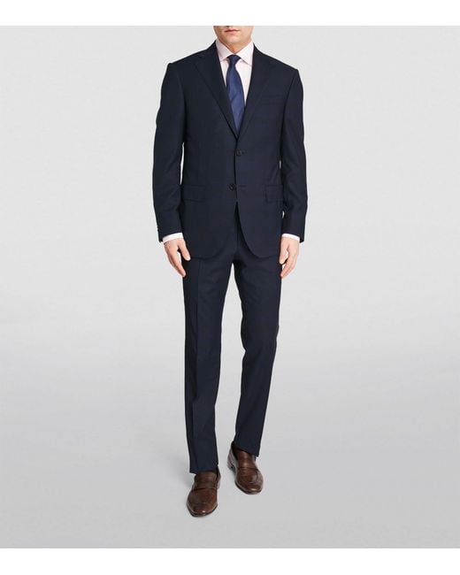 Corneliani Blue Virgin Wool 2-piece Suit for men
