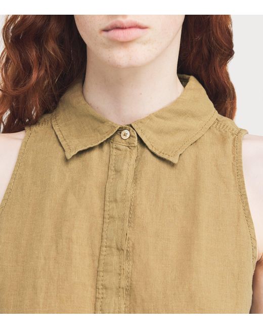MAX&Co. Natural Linen Collar Top