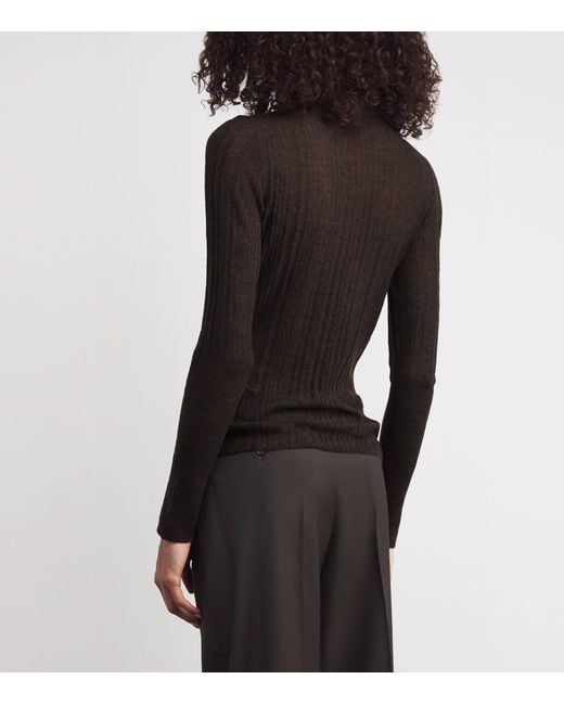 Joseph Black Wool-Blend Molony Rollneck Sweater
