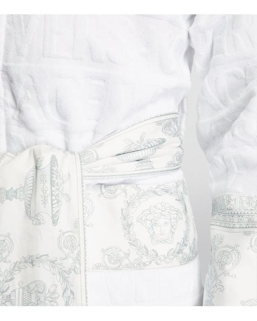 Versace White Baroque Bath Robe for men