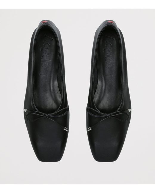 Aeyde Black Leather Nomi Ballet Flats
