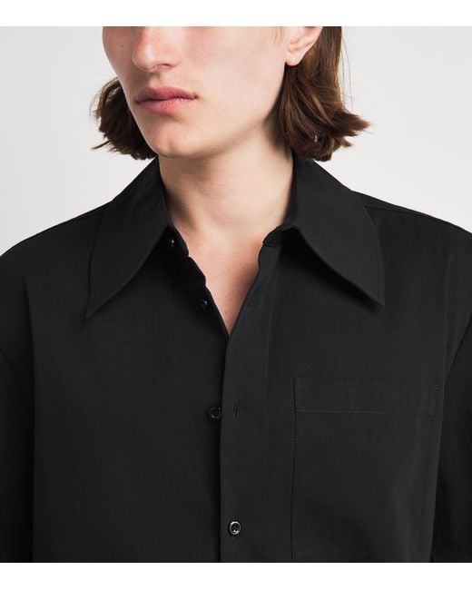 Séfr Black Cotton Waylon Short-Sleeve Shirt for men