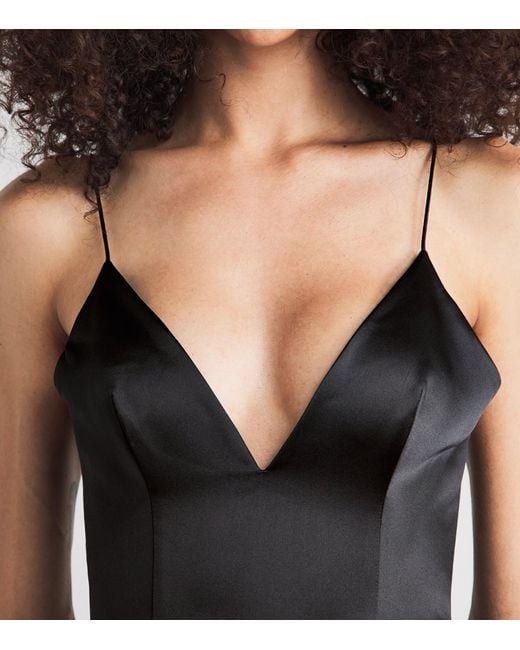 Alex Perry Black Silk Tiered Gown