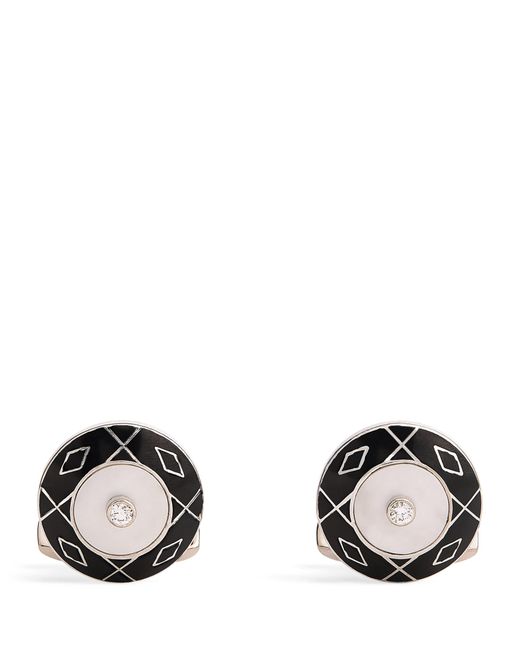 Deakin & Francis Black Diamond And Mother-Of-Pearl Cufflinks for men