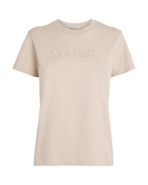 Moncler Natural Cotton Logo T-Shirt