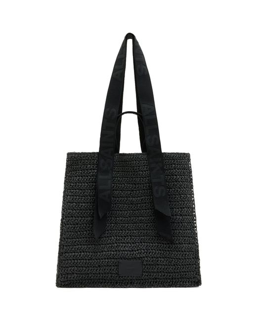 AllSaints Black Paper-leather Lullah Tote Bag