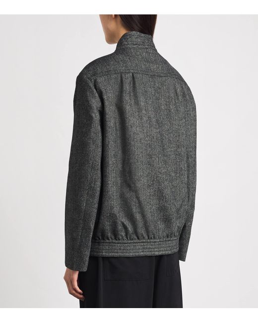 Blazé Milano Gray Virgin Wool-Blend Herringbone Coiba Jacket