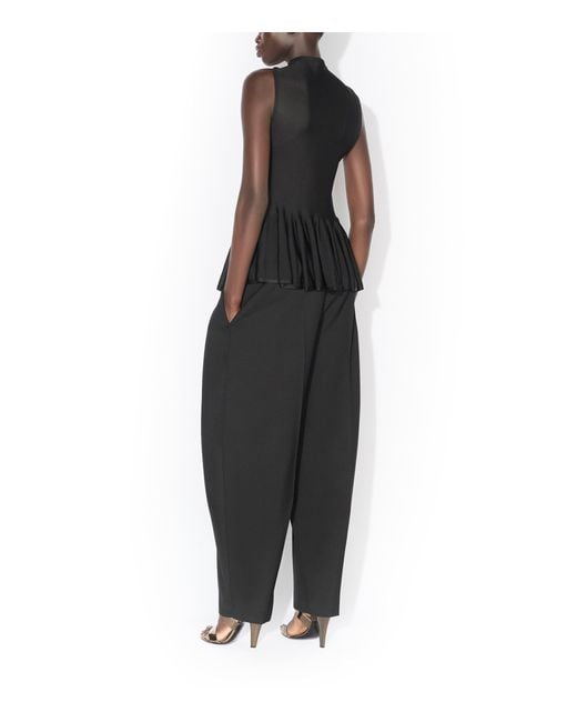 Alaïa Black Asymmetric Godet Tank Top