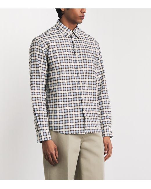 NN07 White Organic Cotton Check Deon Shirt for men