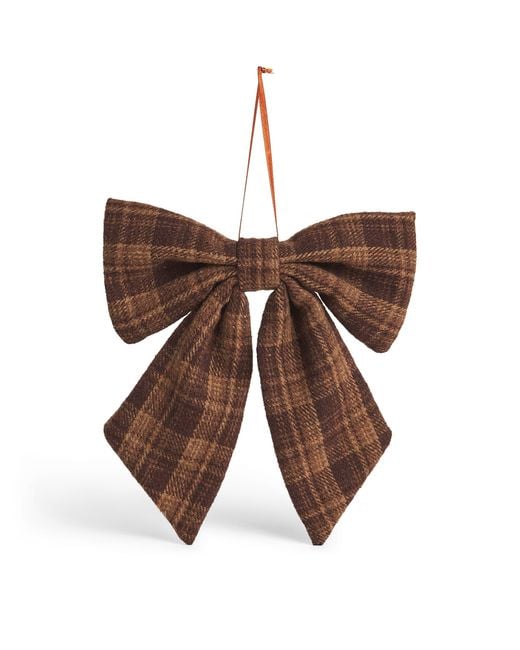 Luxury Garland Brown Tartan Bow Tree Decoration