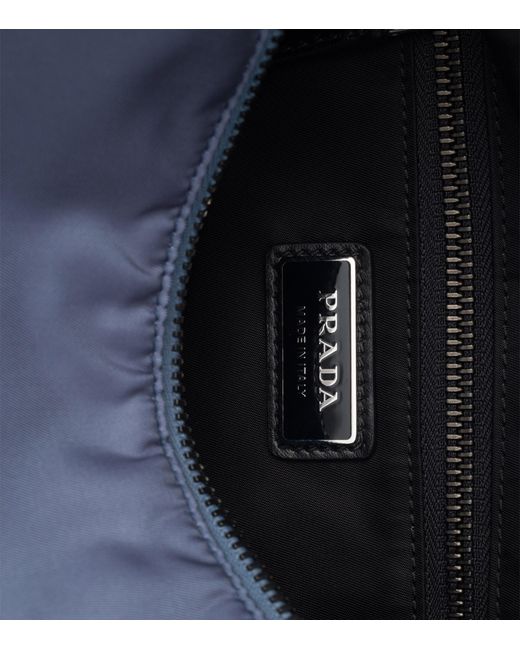 Prada Blue Re-Nylon-Leather Explore Messenger Bag for men