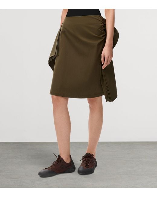 Loewe Green Asymmetric Midi Pencil Skirt