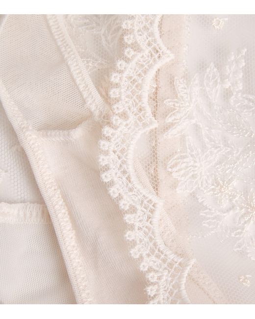Simone Perele White Lace Intrigue Tanga Briefs
