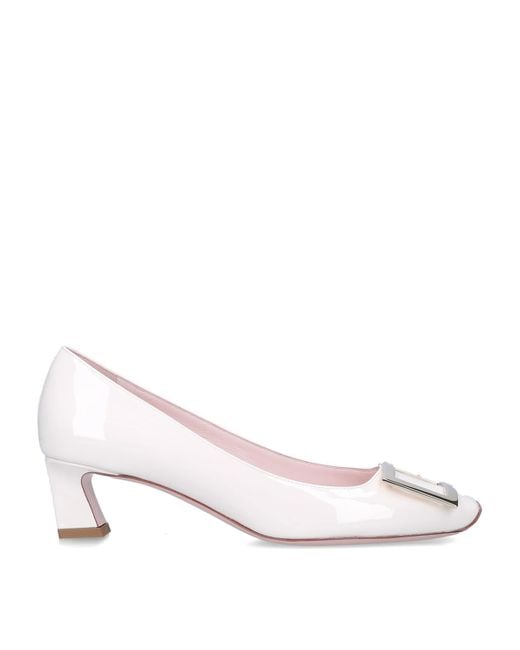 Roger Vivier Pink Patent Decolleté Belle Vivier Pumps 45