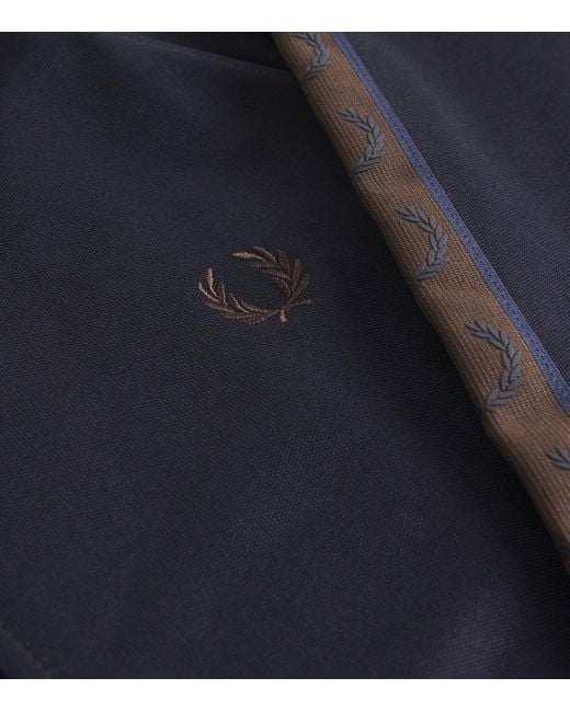Fred Perry Blue Contrast-Tape Track Jacket for men