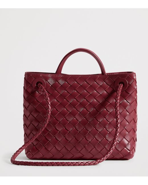 Bottega Veneta Red Small Leather Andiamo Top-Handle Bag