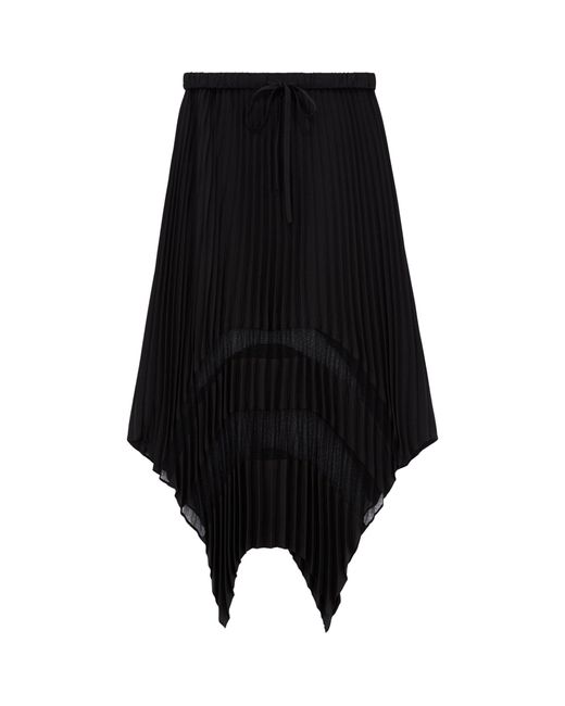 The Kooples Black Pleated Midi Skirt
