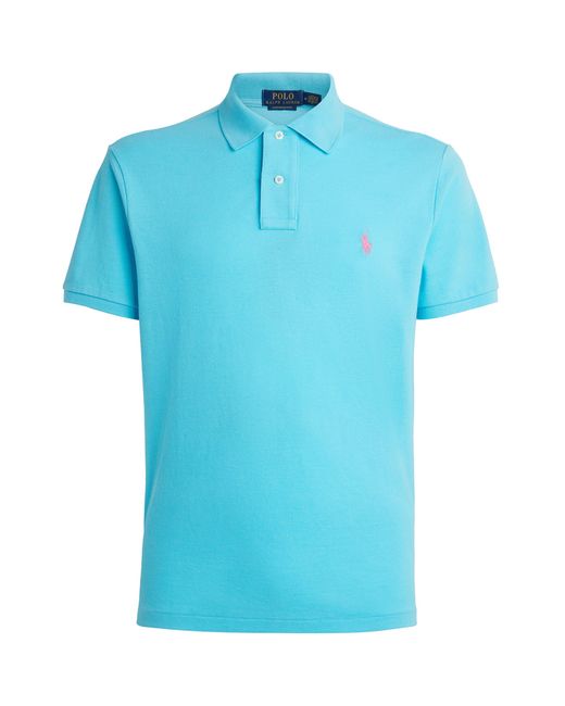 Polo Ralph Lauren Blue Cotton Mesh Polo Pony Polo Shirt for men