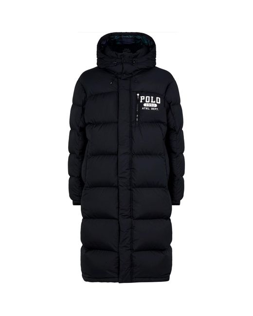 Polo Ralph Lauren Longline Puffer Coat in Black for Men | Lyst