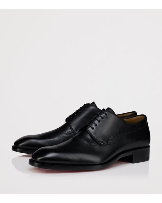 Christian Louboutin Black Sartoby Calf Leather Derby Shoes for men