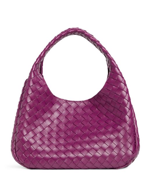 Bottega Veneta Purple Medium Leather Campana Shoulder Bag