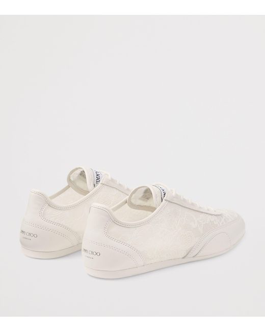 Jimmy Choo White Sunny F Leather-Lace Sneakers