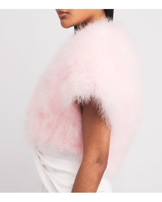 Yves Salomon Pink Feather Bolero Jacket
