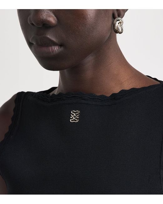 Sandro Black Boat-Neck Mini Dress