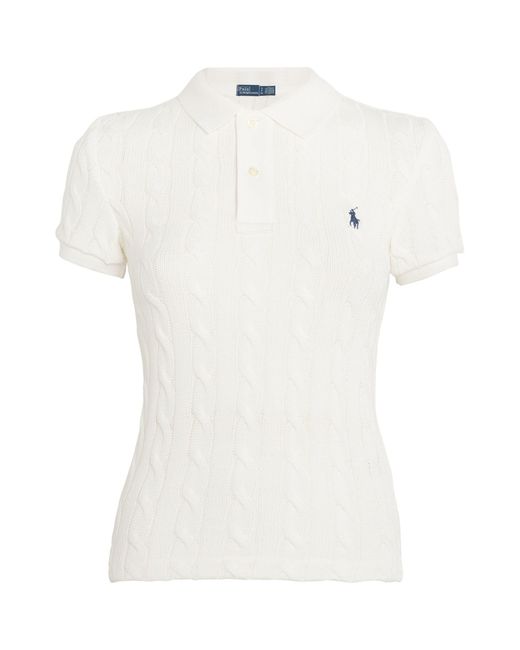 Polo Ralph Lauren White Cable-knit Polo Shirt