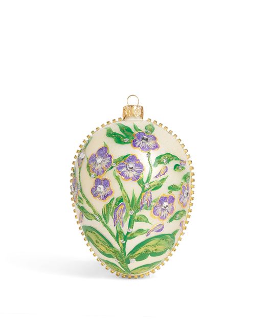 Harrods Green Floral Egg Tree Decoration