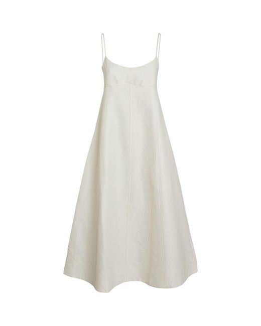 Totême  White Linen-blend Dress