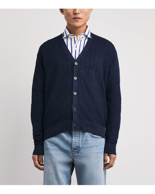 Polo Ralph Lauren Blue Linen Relaxed Cardigan for men