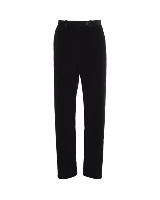 Khaite Black Velvet Hunter Straight Trousers