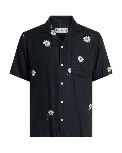 AllSaints Black Short-sleeve Daisical Shirt for men