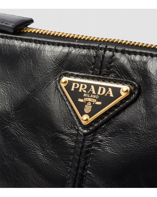 Prada Black Medium Leather Re-edition 2002 Shoulder Bag