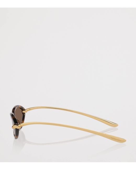 Bottega Veneta Brown Tortoiseshell Cat Eye Sunglasses