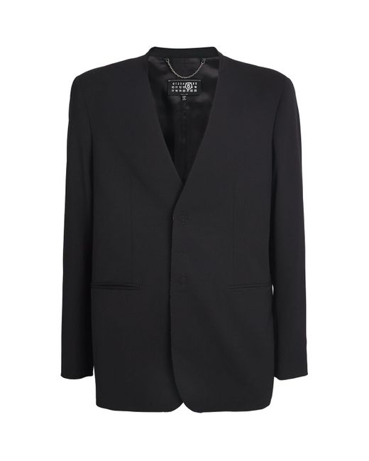 MM6 by Maison Martin Margiela Black Collarless Blazer for men