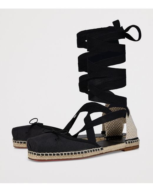 Christian Louboutin Black Cassiadrilla Espadrille Ballet Flats