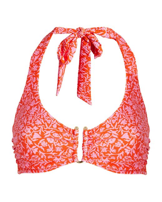 Heidi Klein Red Floral Limpopo Bikini Top