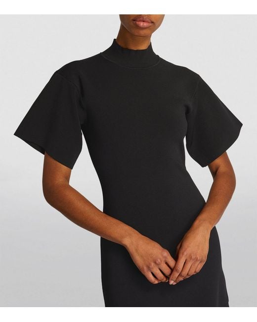 Victoria Beckham Black T-shirt Midi Dress