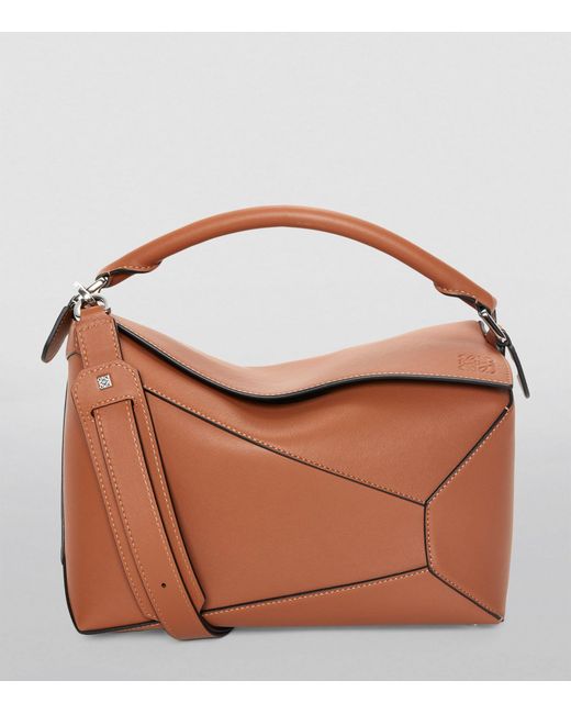 Loewe Brown Leather Puzzle Edge Top-handle Bag