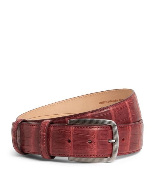 Elliot Rhodes Red Alligator Leather Belt for men